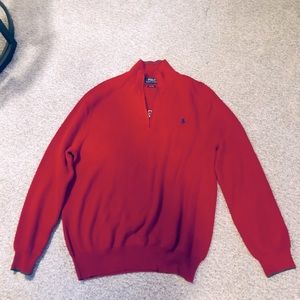 Polo By Ralph Lauren Quarter Zip Red SWEATER Mens Size XL